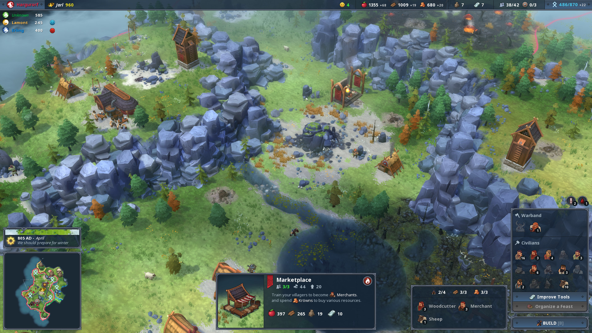 北欧神话主题的4x即时战略游戏northgard