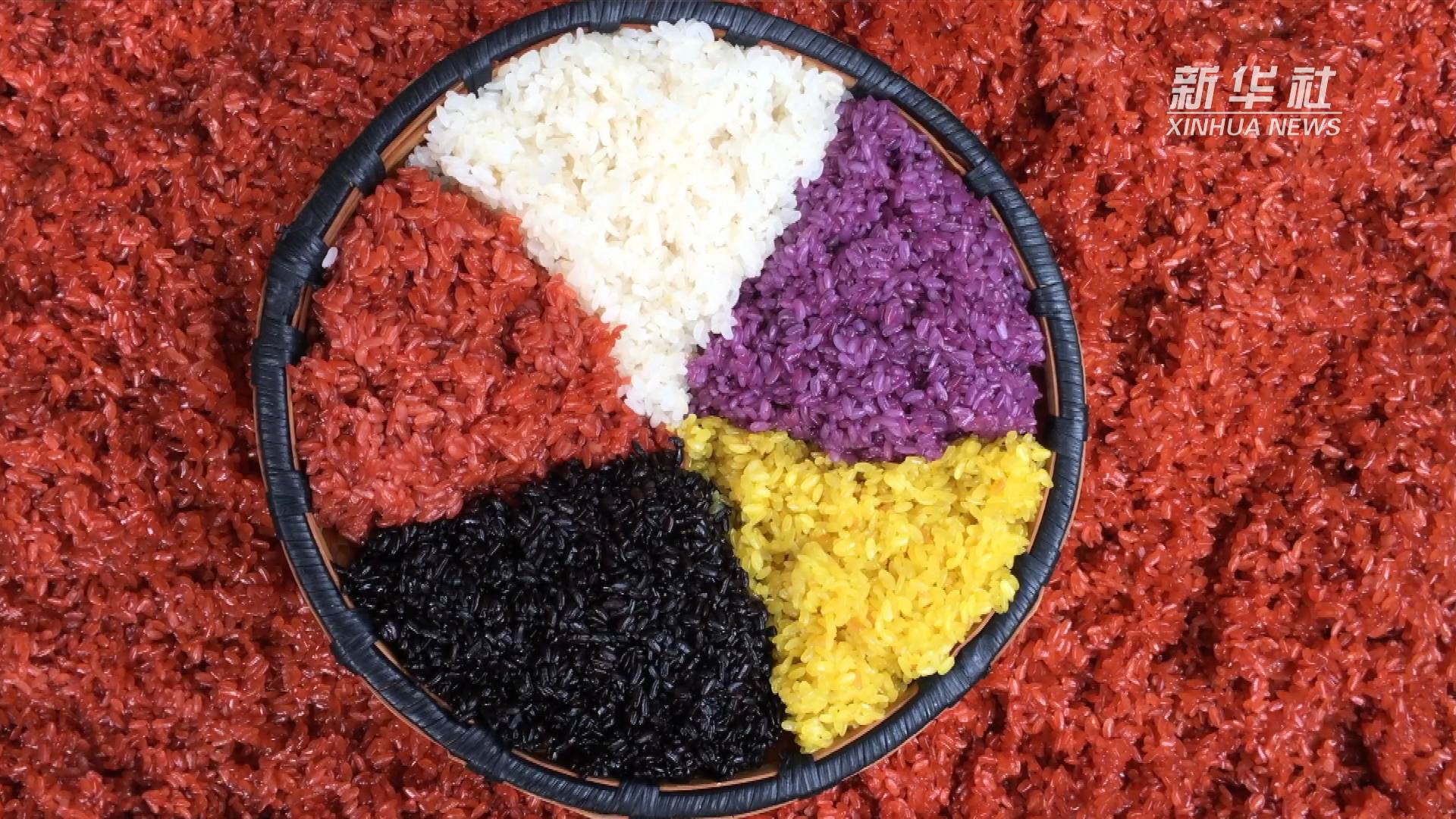 好看又好吃!苗族五彩"姊妹饭"