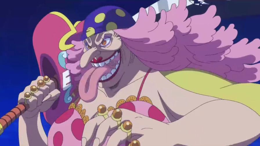 海贼王:四皇大妈最强形态,头发燃烧火焰,拿着大刀,脚踏雷云!