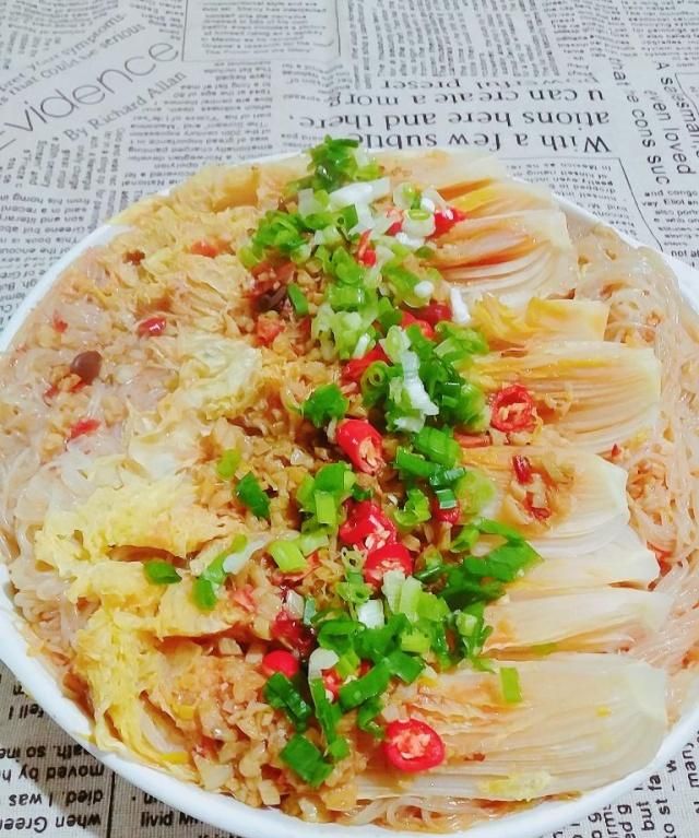 简单食谱蒜蓉粉丝蒸娃娃菜