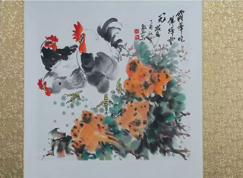 王韬闰画鸡邮票作品展在法国巴黎举行