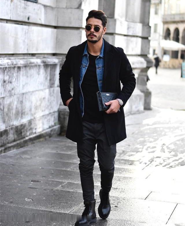 冬天"男士"穿黑色大衣怎么搭配好看?
