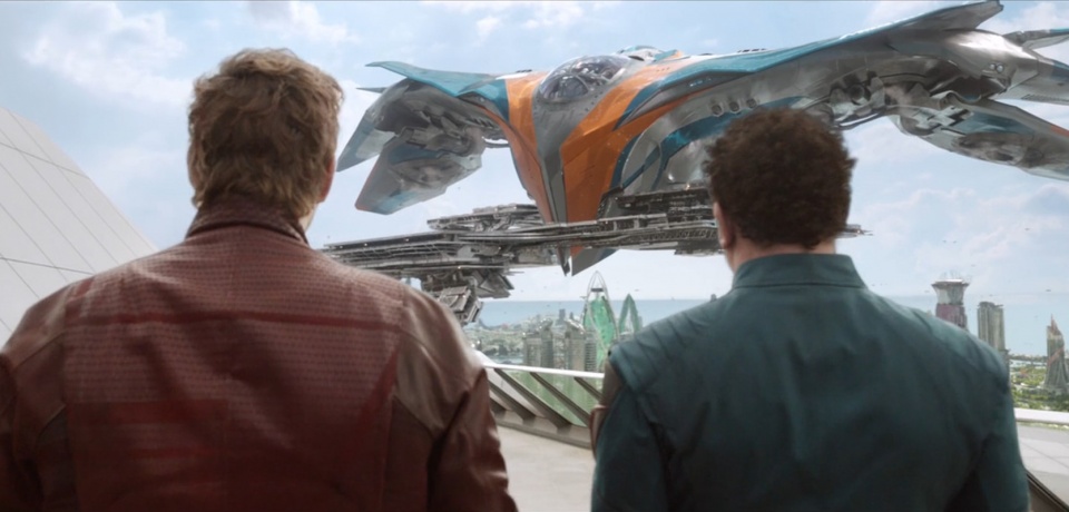 了,这是星爵的宝贝,山达尔星送给银河护卫队的座驾,米兰诺二号飞船