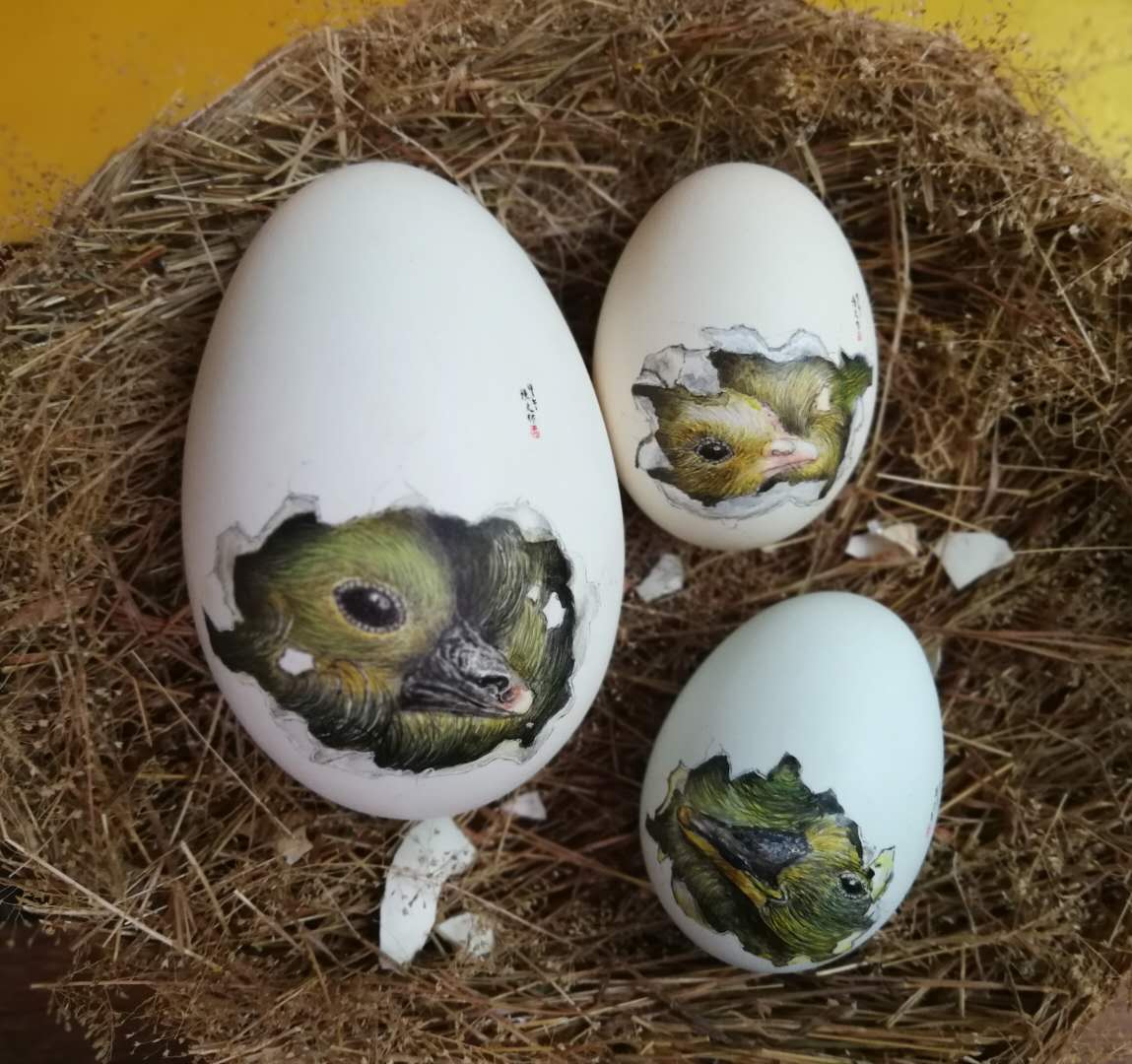 杨焕文鹅蛋彩画入驻爱原创艺拍注入为平台注入新活力