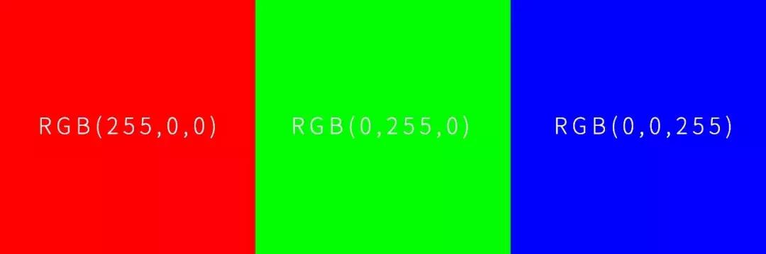 红色发光量最大,绿色和蓝色不发光就行,我们用255表示最大的发光强度