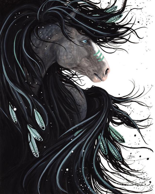 美国艺术家阿米琳笔下帅气十足的骏马