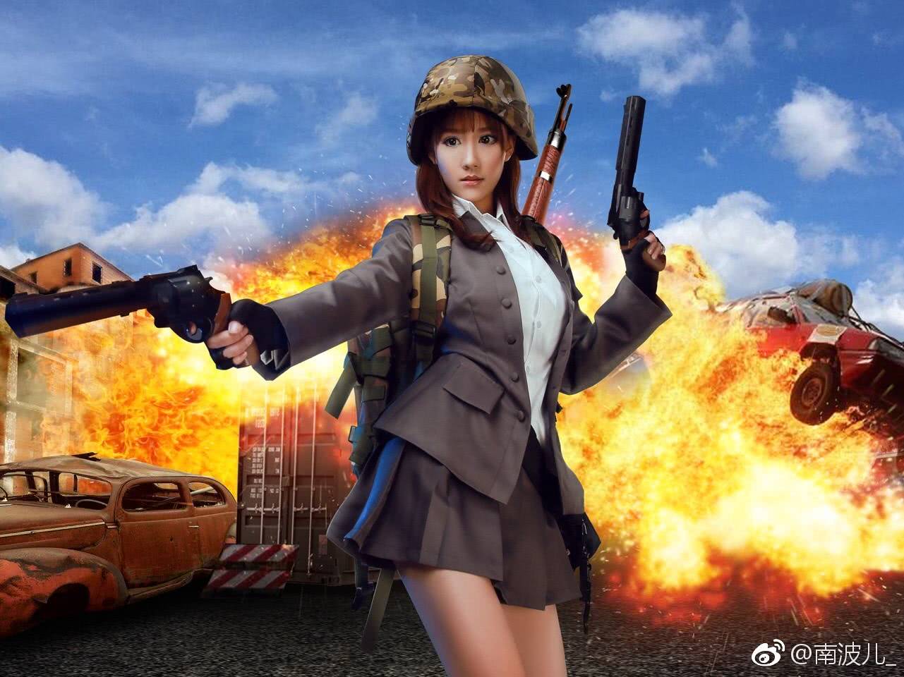 南波儿请专业团队出绝地求生cos 网友吐槽:还不如自拍