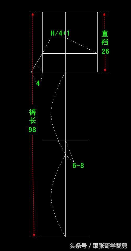 跟张哥学裁剪之裤子系列——女直筒裤