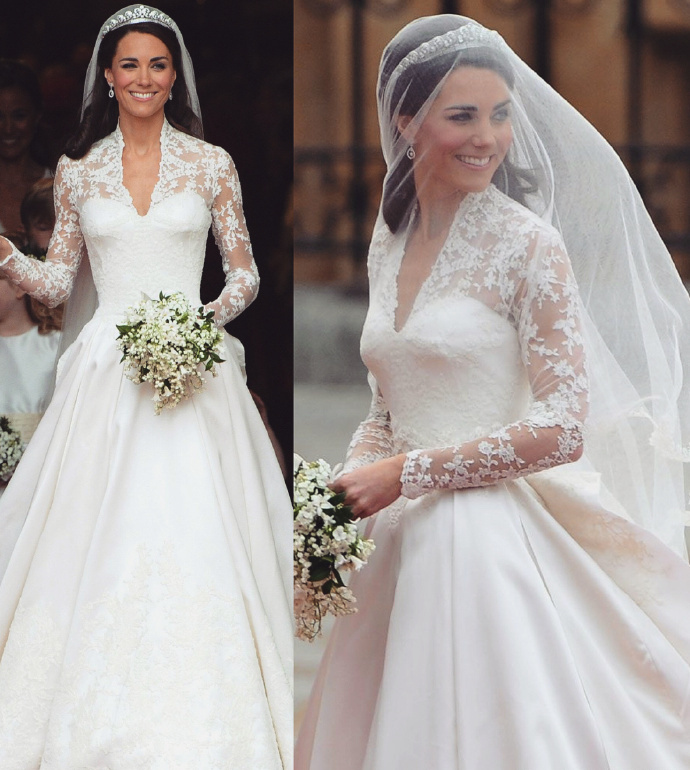 假如你要结婚优雅凯特端庄梅根英国皇室婚纱你钟爱哪一套