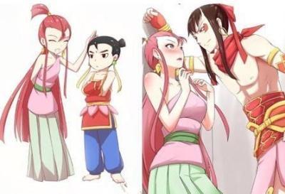 动漫里青梅竹马长大后,哪吒和小龙女郎才女貌