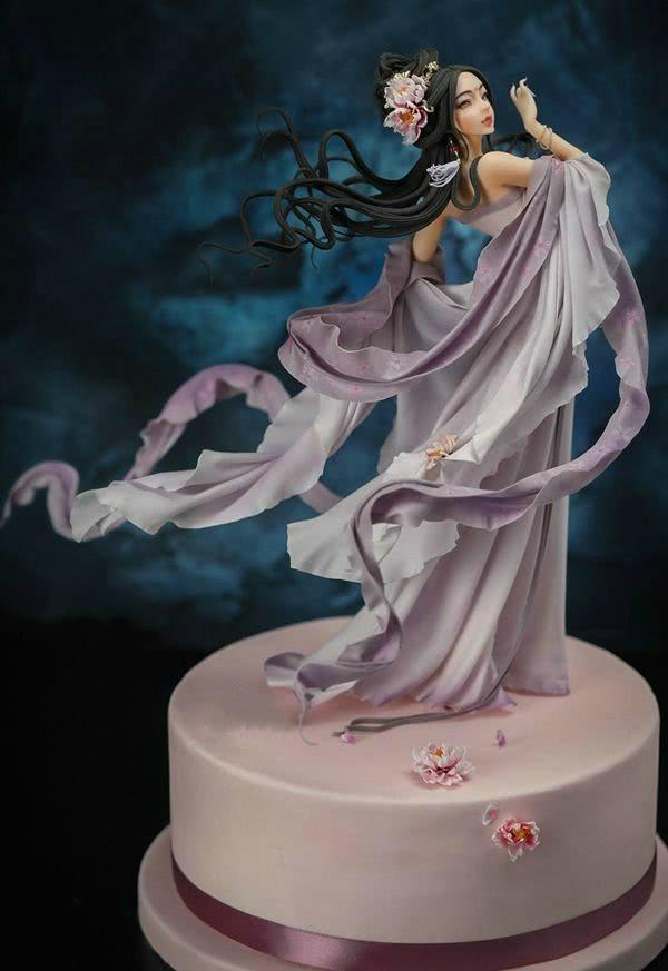 中国风翻糖蛋糕,制作得栩栩如生,让人不舍吃掉!