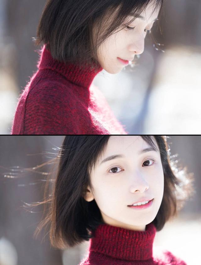 姜梓新将头发剪短了一些,一头齐脖短发干净又清新