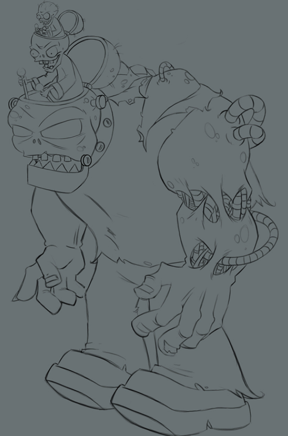 pvz:内测时期的机器僵尸长什么样?这张被删除的废稿少有人知