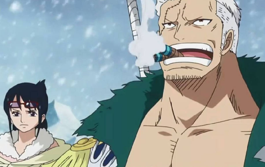 路飞一行人到达罗格镇的时候,路飞遇到海军斯摩格,斯摩格有"烟鬼"的