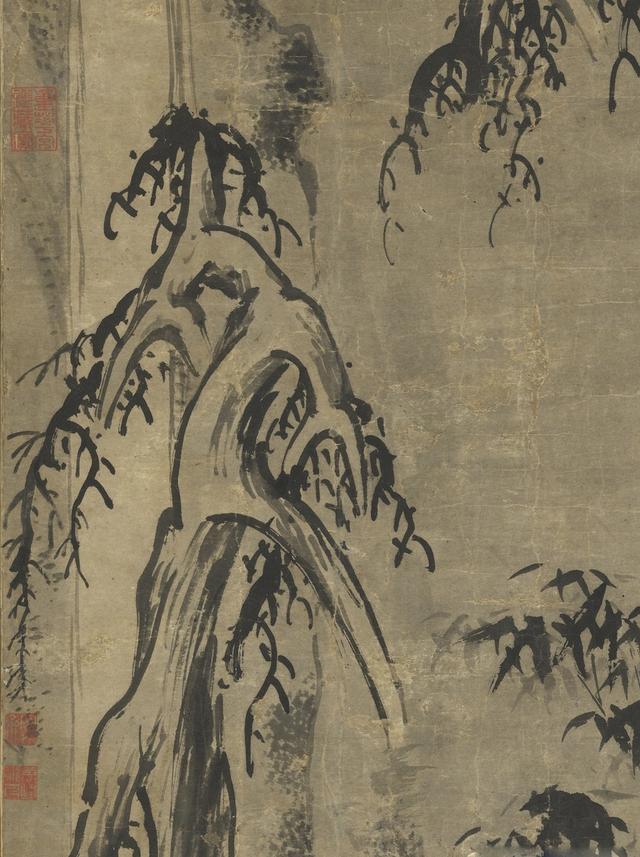 南宋 梁楷《观瀑图》（台北故宫博物院藏）