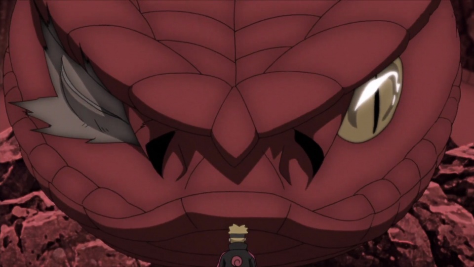 辛牙是《博人传》里面登场的龙地洞通灵兽,取代了万蛇成为了龙地洞