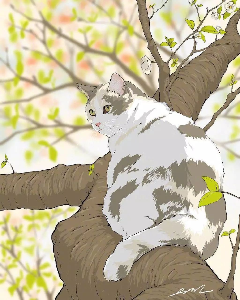 来自韩国插画师笔下的喵星人,超治愈