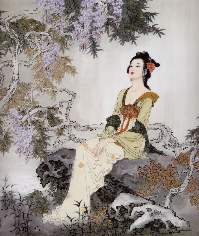 一顾倾人城再顾倾人国项维仁古代仕女画欣赏