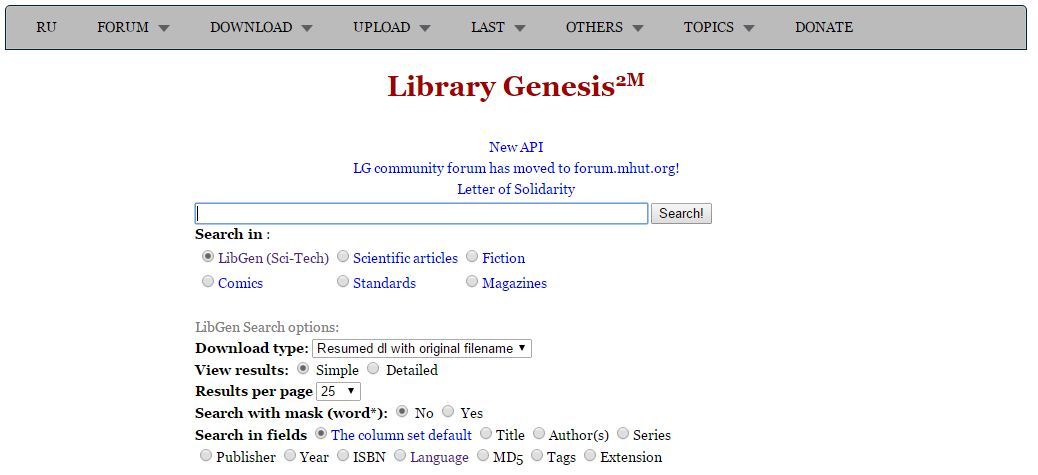 免费文献下载神器--Library Genesis