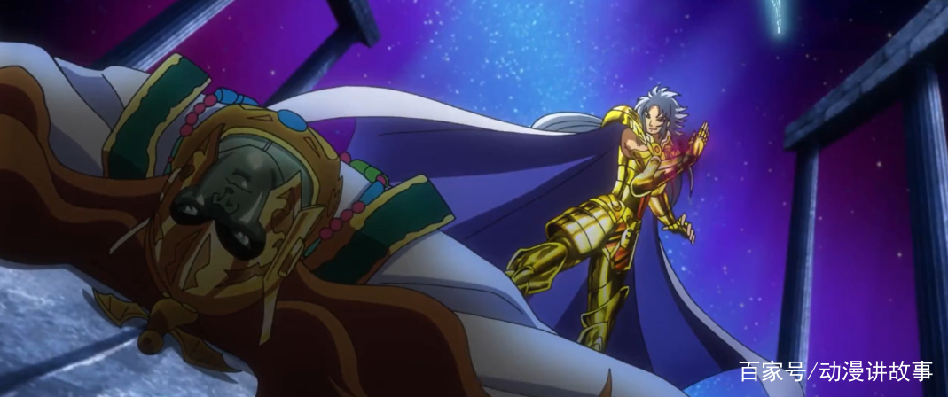 圣斗士星矢:绝对实力撒加,就一拳解决"教皇"史昂!