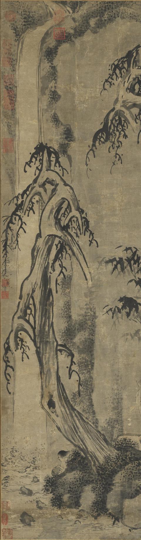 南宋 梁楷《观瀑图》(台北故宫博物院藏)