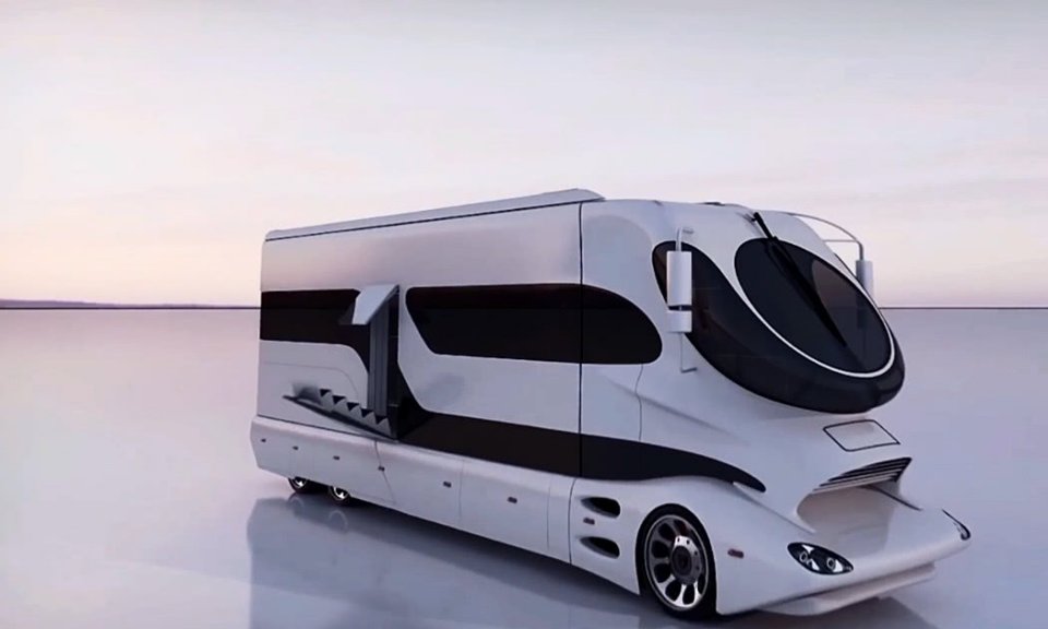 mobile elemment palazzo,从外观上来看,这辆房车就尽显奢华,房车的主