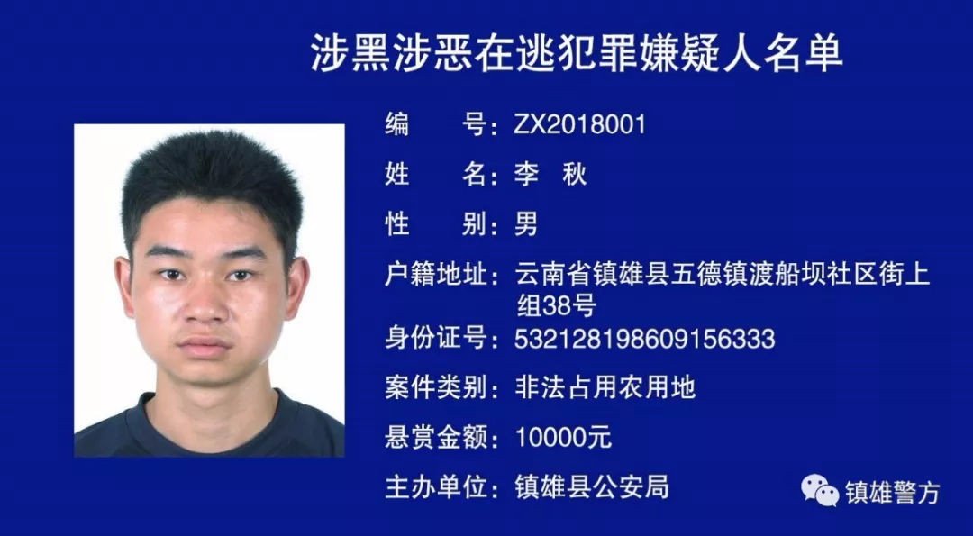 云南昭通镇雄10人被警方悬赏通缉!