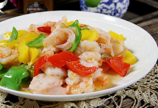 清淡营养小菜彩椒炒虾仁