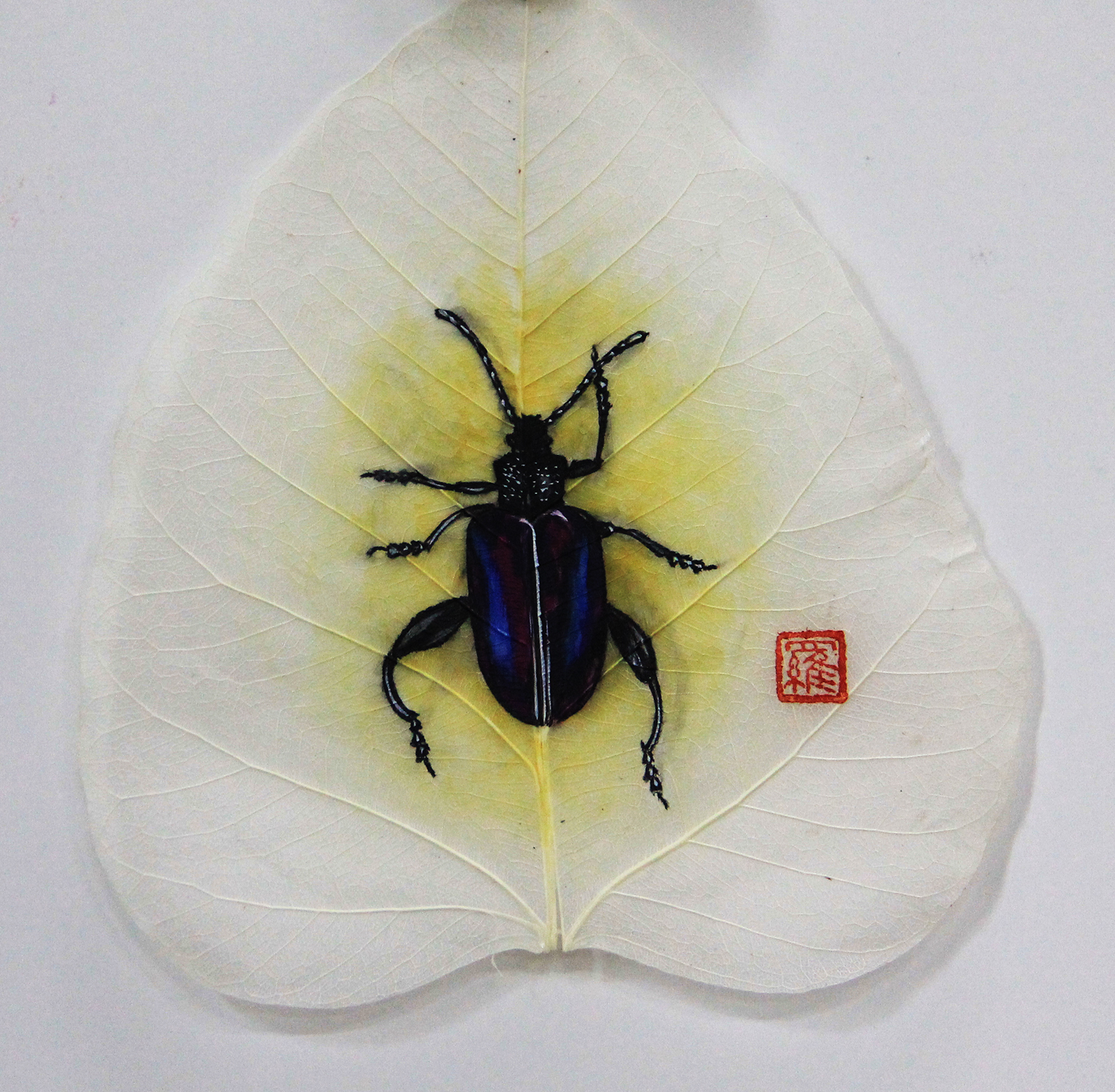 菩提叶画的前世今生 画家罗小琴配图