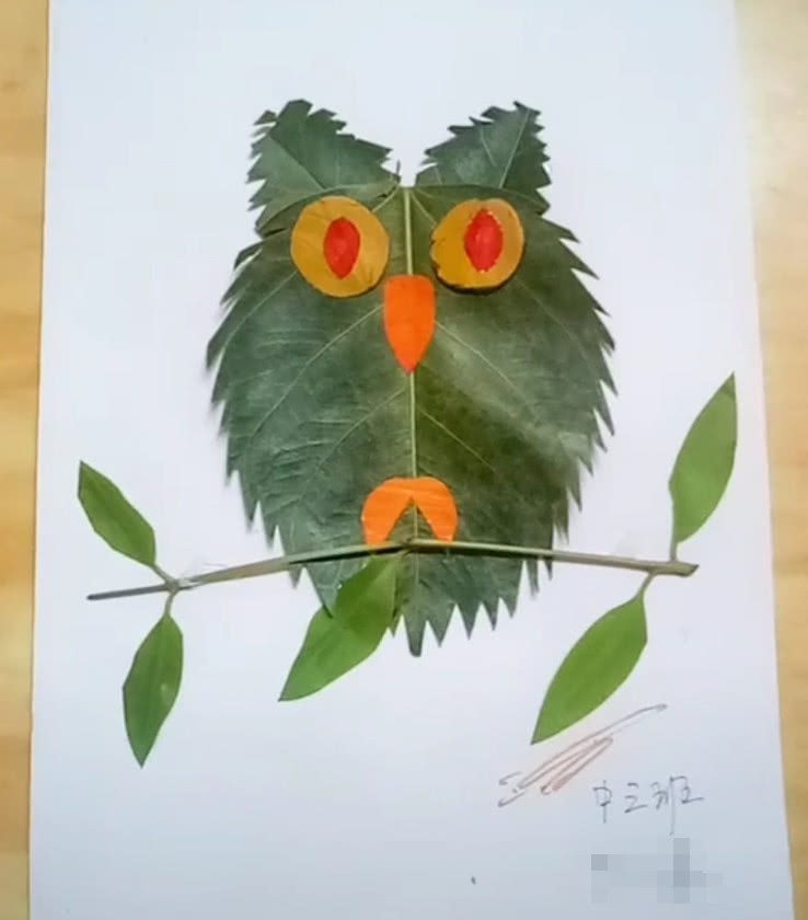 幼儿园布置亲子作业:用树叶做动物,看到最后一个,网友不淡定了