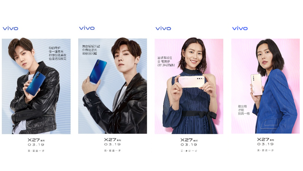 在预告片中,两位代言人都从象征手机屏幕的零界边框中走出,鹿晗更将"