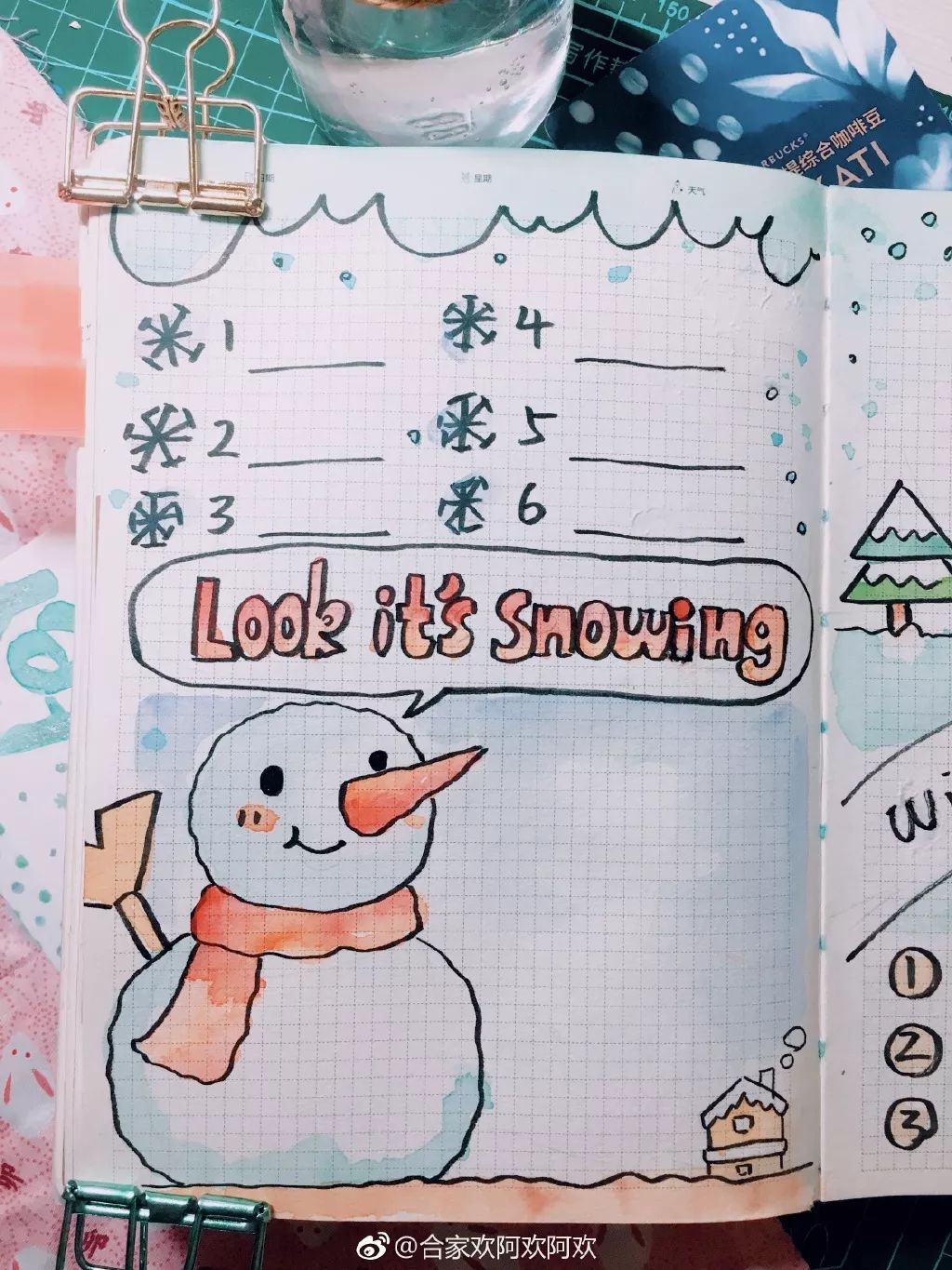 简笔画一组可爱简笔画手账本排版