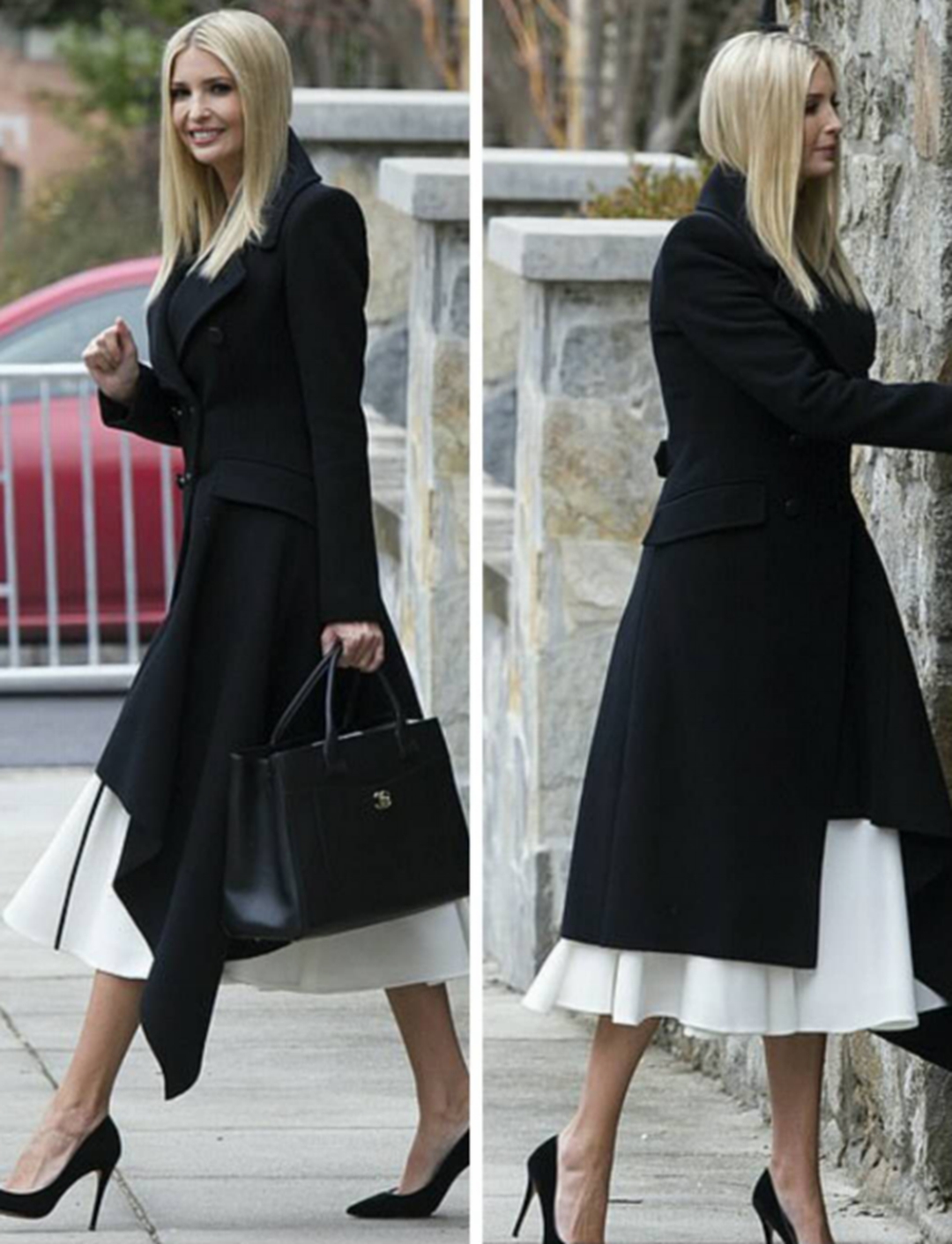 伊万卡身穿贵价大衣搭香奈儿手提包高调上班,脸部水肿但颜值依旧