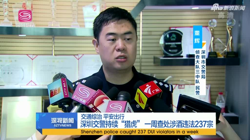 交通综治平安出行深圳交警持续猎虎一周查处涉酒违法237宗