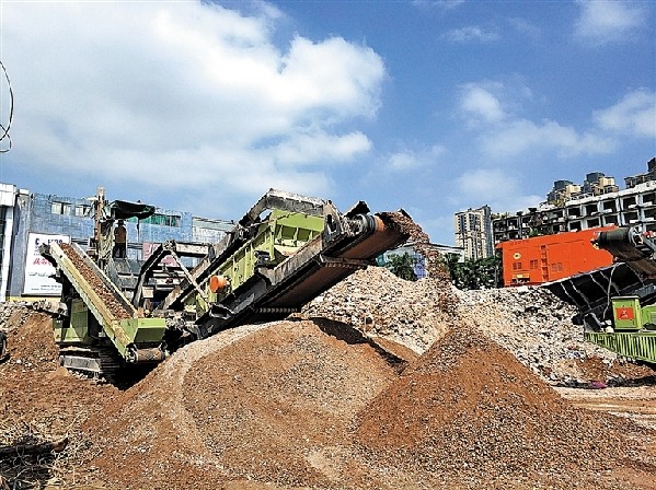 建筑垃圾变成"宝" 工地刮起"绿色风"