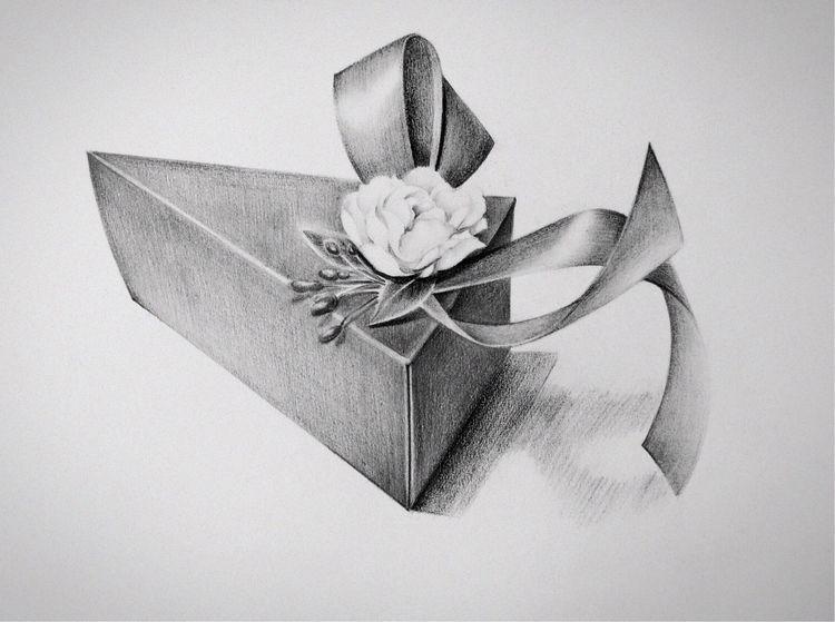 适合初学者的透视练习喜糖盒子彩铅手绘教程