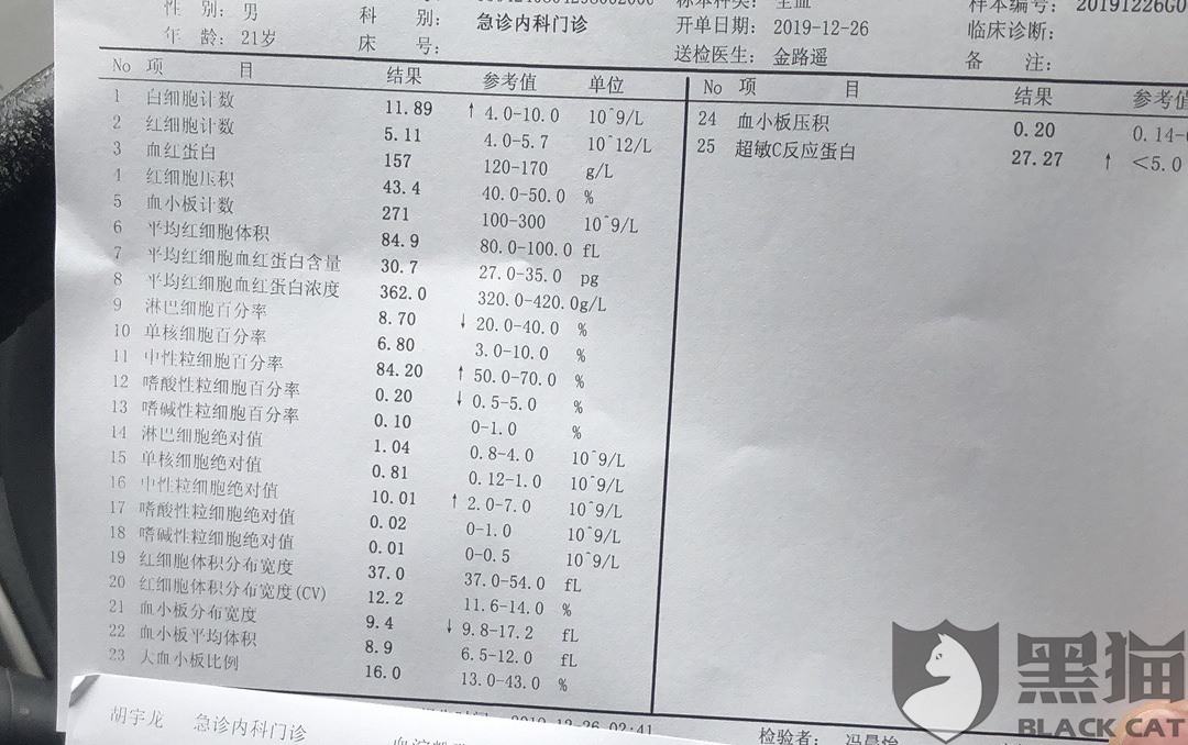 黑猫投诉巴渝捞烫麻辣烫吃出肠胃炎不理赔
