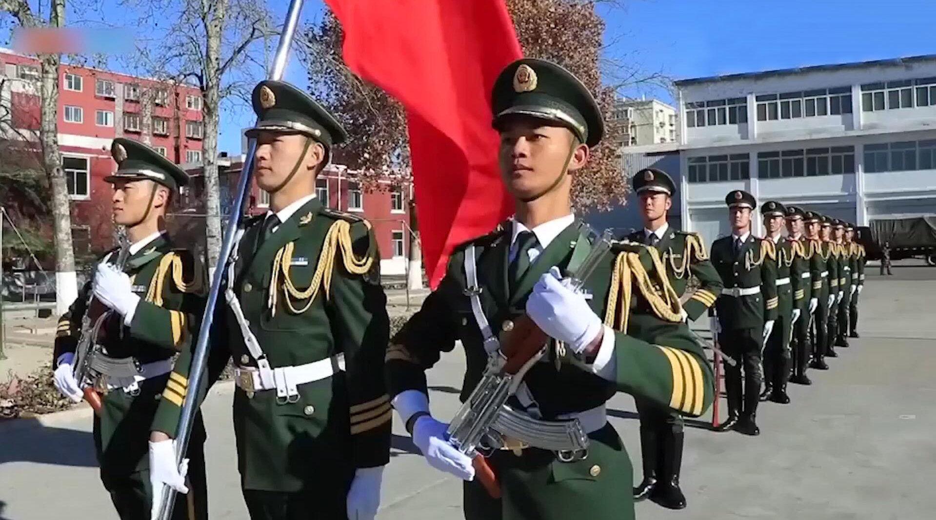 武警战士分列式表演挺拔的身姿英姿飒爽坚定的步伐雷厉风行67