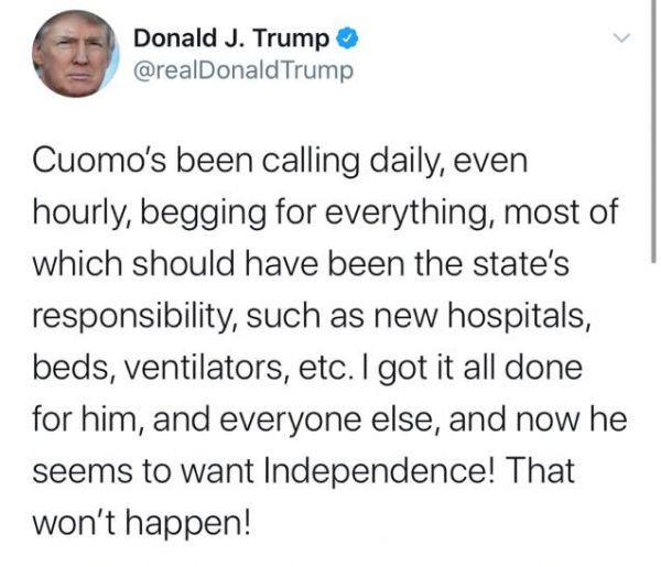  特朗普推特截图