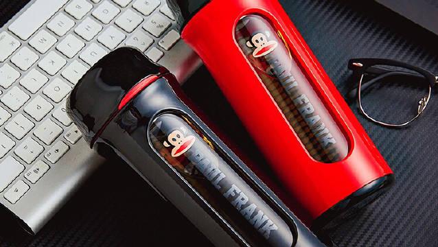 paul frank/大嘴猴 便携式双层玻璃杯