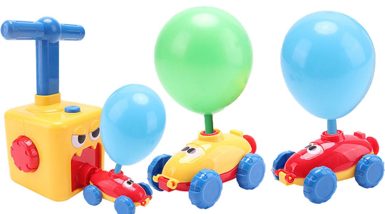 超级好玩的气球小车玩具
