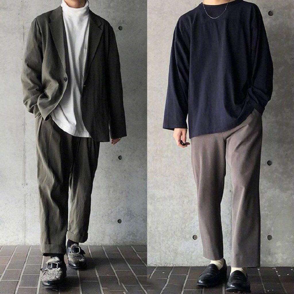 日式宽松休闲风男生穿搭,适合走慵懒风格的男孩子