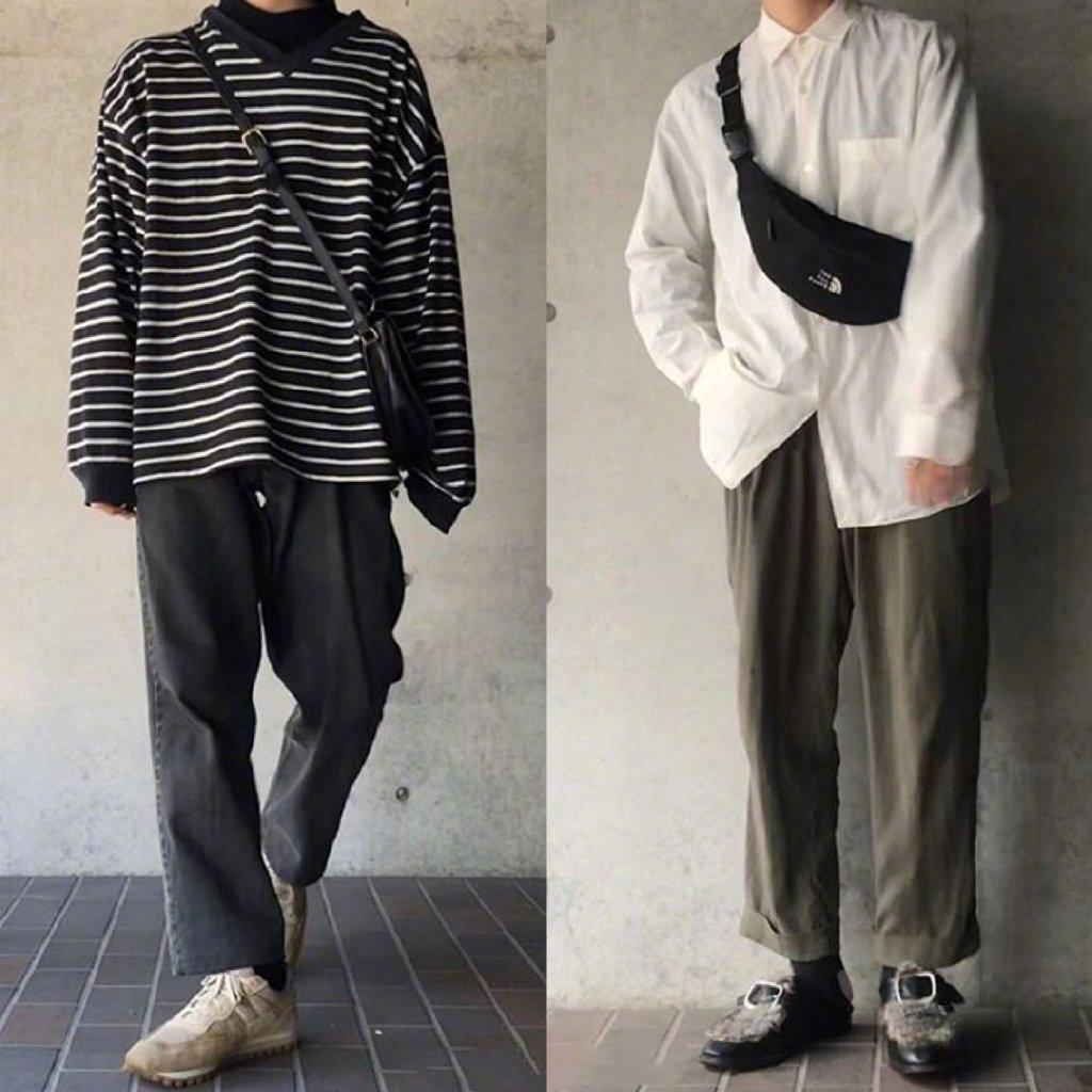 日式宽松休闲风男生穿搭,适合走慵懒风格的男孩子