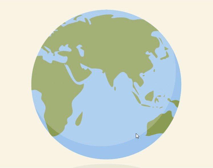 html5 svg 世界地图旋转动画