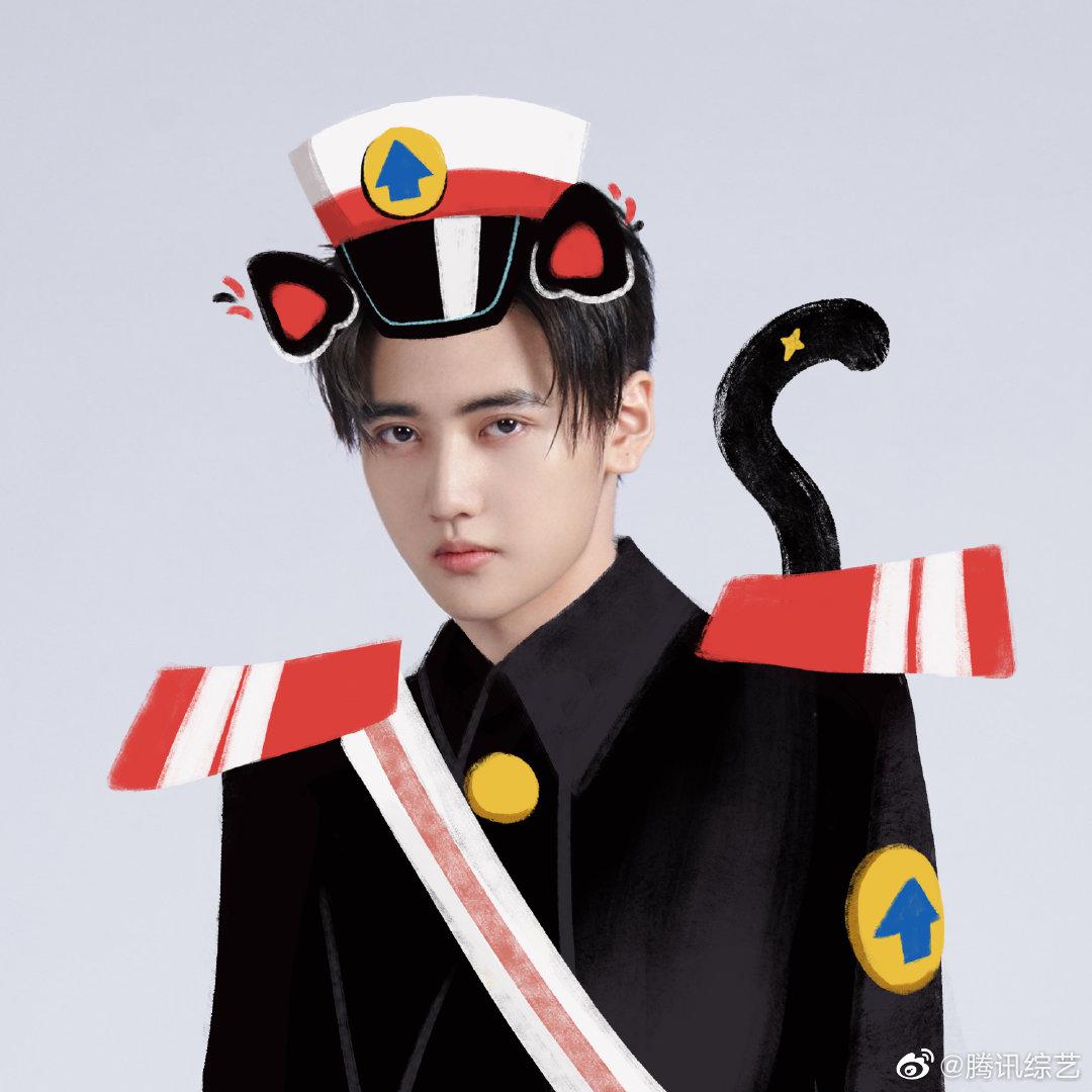 新晋奶凶黑猫警长r1se官博集体出警头戴警长帽