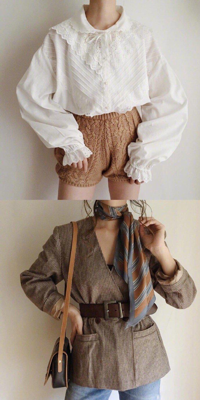 美式复古范儿十足的穿搭,饱含着软软少女感的白色蕾丝花边太甜了