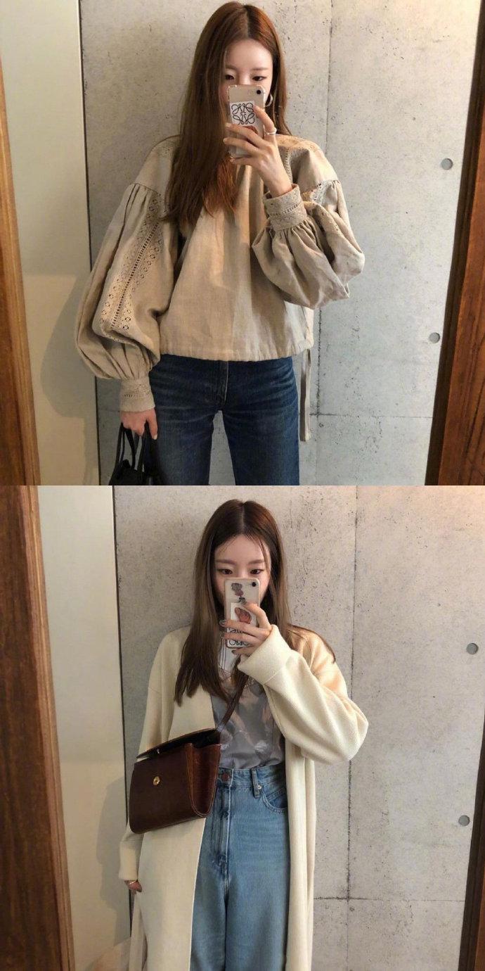 韩国欧尼的夏日对镜自拍穿搭图集