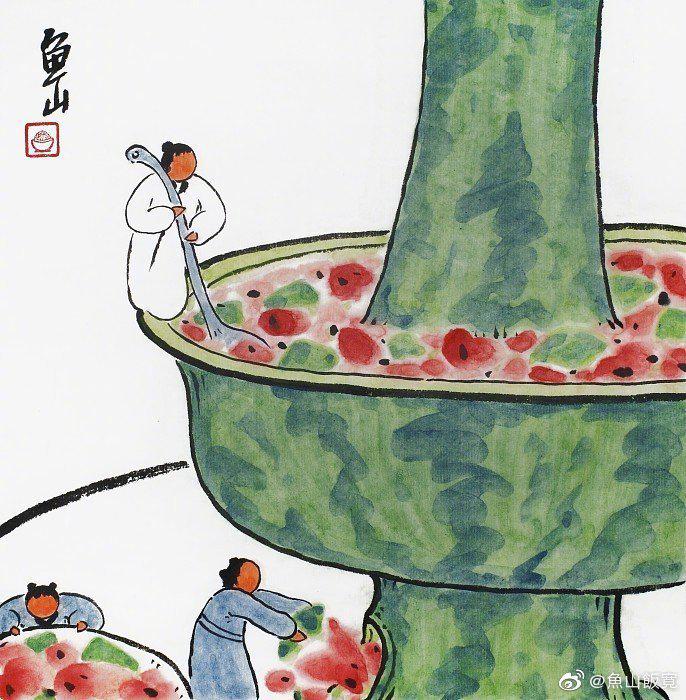 那当然是西瓜啦←_← 想要住进@鱼山饭宽 的画里