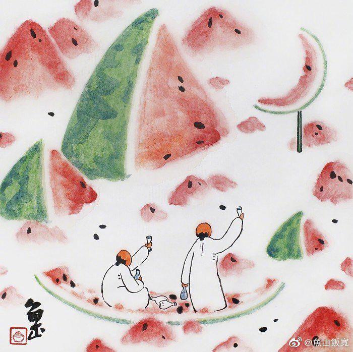 那当然是西瓜啦←_← 想要住进@鱼山饭宽 的画里
