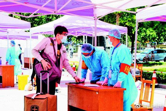 山东理工大学首批学生返校 外省学生全部核酸检测